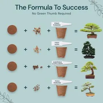 Nature's Blossom Bonsai Tree Kit - Unique Gifts for Indoor & Outdoor Gardening Enthusiasts - Includes Tools, 4 Types of Plant Seeds, Pots and Growing Guide - Secret Santa Gifts