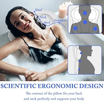CAYCOIN Ergonomic Bath Pillow for Ultimate Comfort
