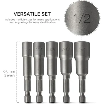 NEIKO 1/4” Hex Shank Magnetic Nut Driver Set for All