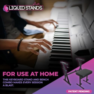 Adjustable Piano Keyboard Stand & Bench Set by Liquid Stands
