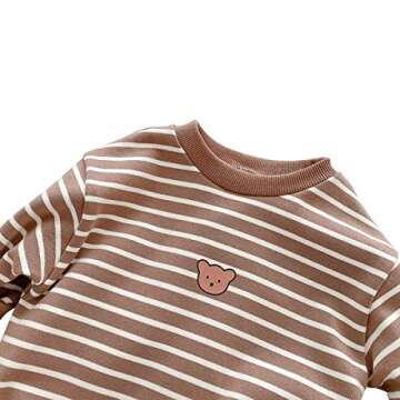 famuka Baby Romper Sweatshirt Cotton Spring Autumn Clothes Boys Girls One Piece Bodysuit (Brown, 3-6...