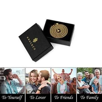 KRKC&CO 6mm 18in Miami Cuban Link Chain for Men, 18K Gold Plated Stainless Steel Anti-Tarnish Anti-Allergies Hip Hop Rapper Chain Necklace for Men