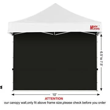MASTERCANOPY Instant Canopy Tent Sidewall for 10x10 Pop Up Canopy, 1 Piece, Black