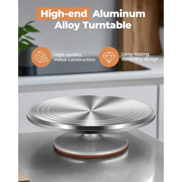 Kootek Aluminium Cake Stand - 12 Inch Rotating Decorator