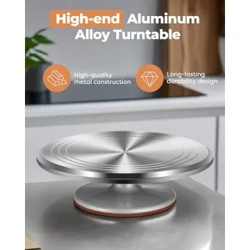 Kootek Aluminium Cake Stand - 12 Inch Rotating Decorator