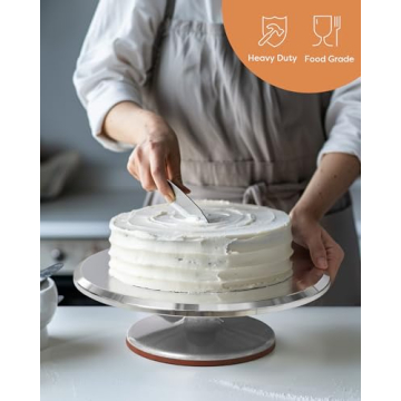 Kootek Aluminium Cake Stand - 12 Inch Rotating Decorator