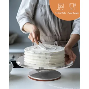 Kootek Aluminium Cake Stand - 12 Inch Rotating Decorator