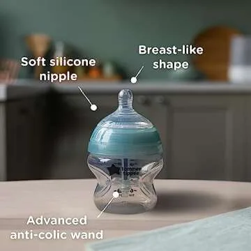 Tommee Tippee Advanced Anti-Colic Baby Newborn Bottle, 5oz, Slow-Flow Breast-Like Nipple for a Natur...