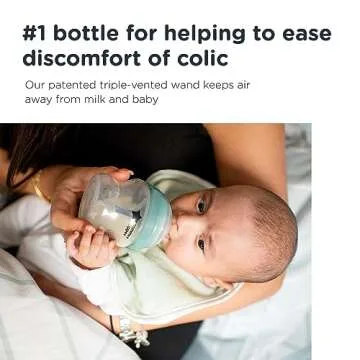 Tommee Tippee Advanced Anti-Colic Baby Newborn Bottle, 5oz, Slow-Flow Breast-Like Nipple for a Natural Latch, Triple-Vented Anti-Colic Wand, Pack of 1