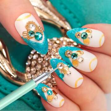 Tatuo 6 Pack Rhinestone Picker Tool Wax Pencil for Rhinestones Dual Ended Rhinestone Jewel Gem Crystals Picker Dotting Tool Pen Applicator DIY Nail Art Crafts for Nail Accessories