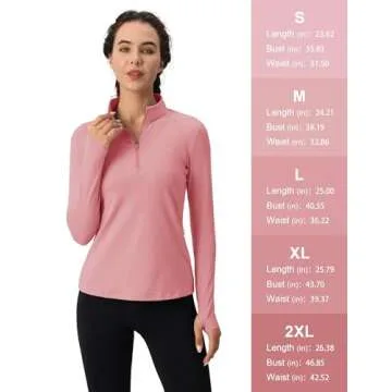 MAGCOMSEN 1/4 Zip Athletic Pullover Women Quarter Zip Workout Long Sleeve Thermal Shirts Fleece Running Jackets with Pockets Winter Hiking Cold Gear Grey Pink L