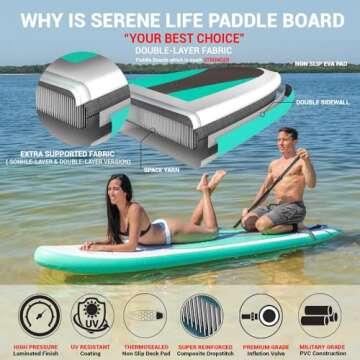All Skill Level Inflatable Paddle Board from SereneLife