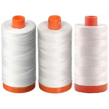 Aurifil 50WT Cotton Thread 3-Pack for Quilting and Sewing