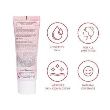 Purlisse Radiant Glow Illuminating BB Cream with SPF 30 - Glow BB Cream Enriched with Goji & Hawthorn Berry for Dewy Skin - Helps to Improve Skin Texture & Radiance - Light Medium (1.4 oz)