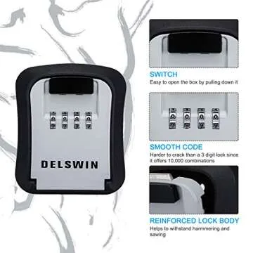 Waterproof Key Lock Box with Large Capacity for Home Security