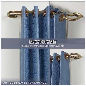 Elegant Double Curtain Rods - Antique Bronze for Modern Homes