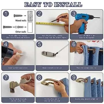 Double Curtain Rods Antique Bronze Adjustable for Home