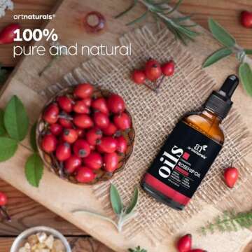 Artnaturals Rosehip Seed Oil 4 oz for Face, Hair & Skin - 100% Pure Natural, Cold Pressed & Unrefined Rose Hip Oil - Anti-Aging Moisturizer Facial Oil for Fine Lines, Scars & Wrinkles