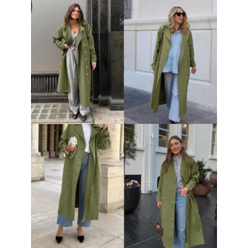Tankaneo Women's Long Trench Coat Oversized Style for Fall