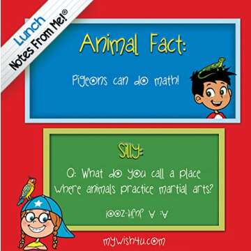 Notes From Me! 101 Tear-Off Lunch Box Notes for Kids - Animal Facts, Jokes, Motivational Messages, Kids Lunch Box Notes, Fun Educational Back to School Essentials, Joke Card Notes for Kids, Ages 8+