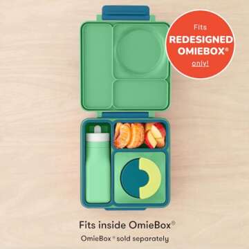 Omie OmieBox Reusable Silicone Water Bottle - 8.7 oz, Straw Top, BPA-Free & Phthalate-Free, Leak-Pro...