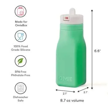 OmieBottle 8.7 oz Silicone Water Bottle for Kids - Leak-Proof