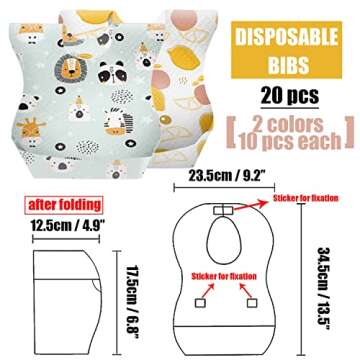 CNYMANY 40 pcs Portable Disposable Bibs and Placemats for Easy Traveling