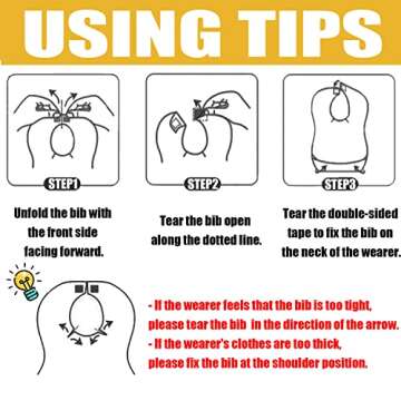 CNYMANY 40 pcs Disposable Bibs and Placemats Set for Babies