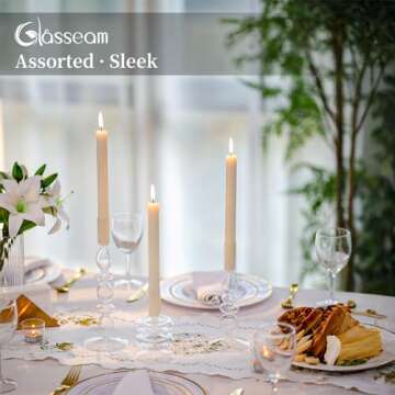 Glasseam Candle Holders Set of 3 for Modern Decor