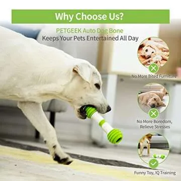 PETGEEK Automatic Dog Bone Toy, Smart Interactive Pet Toys for boredoms, Electronic Dog Self Entertainment Toy, Safe & Durable Material