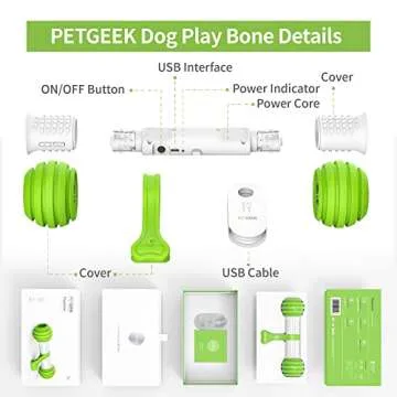 PETGEEK Automatic Dog Bone Toy, Smart Interactive Pet Toys for boredoms, Electronic Dog Self Entertainment Toy, Safe & Durable Material
