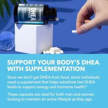 DHEA 50mg Supplement for Hormone Balance - Supports Energy for Men and Women - Dehydroepiandrosterone Capsules for Mood, Aging & Daily Vitality - Non-GMO, Vegan - 60 Capsules, 2-Month Supply