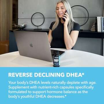 DHEA 50mg Supplement for Hormone Balance - Supports Energy for Men and Women - Dehydroepiandrosterone Capsules for Mood, Aging & Daily Vitality - Non-GMO, Vegan - 60 Capsules, 2-Month Supply