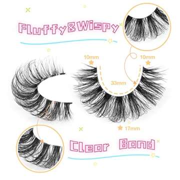 False Eyelashes Wispy Mink Lashes Natural Look Fluffy Eye Lashes With Clear Band CC Curl Faux Mink Strip Eyelashes Pack 8 Pairs 3D Volume Fake Eyelashes by TNFVLONEINS