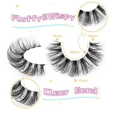 False Eyelashes Wispy Mink Lashes Natural Look Fluffy Eye Lashes With Clear Band CC Curl Faux Mink Strip Eyelashes Pack 8 Pairs 3D Volume Fake Eyelashes by TNFVLONEINS