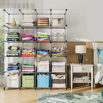 FUNLAX Closet Organizer, 6 Cube 12 * 12 inches Storage Shelves Bathroom Organizer Portable Closet Organization and Storage for Clothes Books Toys Yarn Shoes