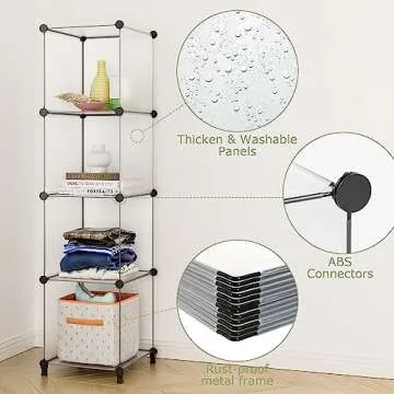 FUNLAX Closet Organizer, 6 Cube 12 * 12 inches Storage Shelves Bathroom Organizer Portable Closet Organization and Storage for Clothes Books Toys Yarn Shoes