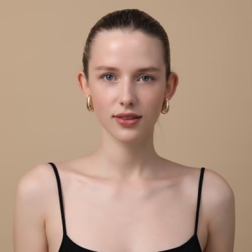 Apsvo Earring Dupes Chunky Gold Hoop Earrings for Women, Tear Drop Dangle Earrings, Teardrop Lightweight Water Drop Earrings Fashion Trendy Hypoallergenic Jewelry