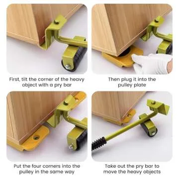 Furniture Movers with Wheels,Furniture Dolly with 4 Wheels,330Lbs Capacity Furniture Lifters,360° Rotation Furniture Lift Mover Tool Set for Heavy Furniture,Refrigerator,Sofa,Cabinet