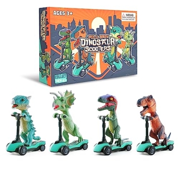 DINOBROS Dinosaur Scooter Toys 4-Pack for Kids Age 3-6
