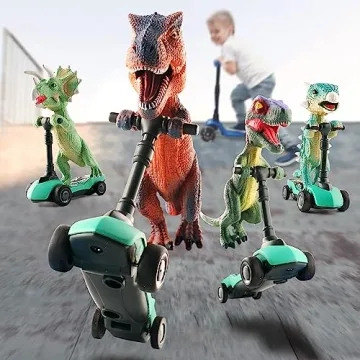 DINOBROS Dinosaur Scooter Toys 4-Pack for Kids Age 3-6