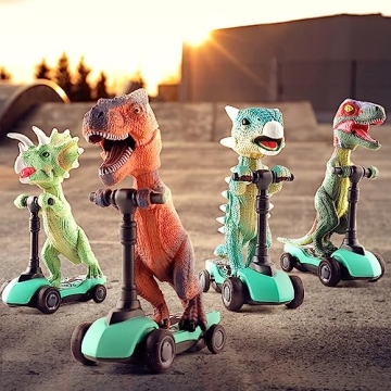 DINOBROS Dinosaur Scooter Toys 4-Pack for Kids Age 3-6