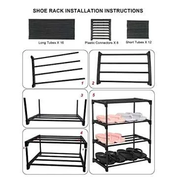 LNYZQUS Upgrade 4 Tier Small Shoe Rack, Kids Show Rack Closet Shoe Organizer,Compact Stackable Shoe Shelf Shoe Stand Floor Shoe Rack for Narrow Space,Zapateras Organizer for Shoes (Blue)