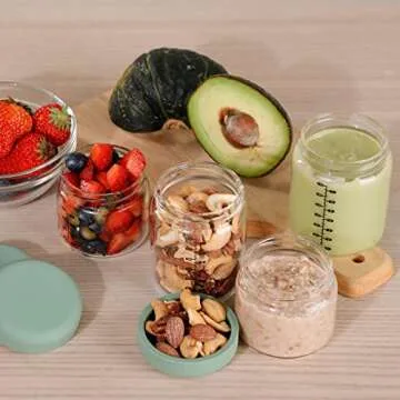 Haakaa Baby Food Storage Jars with Silicone Lids - 6 Pack