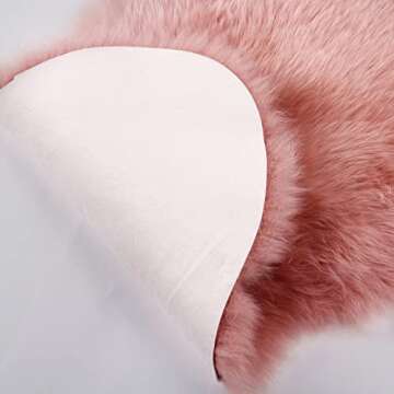 MH MYLUNE HOME Genuine Sheepskin Rug, New Zealand Sheepskin Throw Luxury, Fluffy Sheepskin Carpet Natural, Real Sheepskin Seat/Chair Cover Soft, Sheepskin Runner for Bedroom/Living Room,2X6 Pink