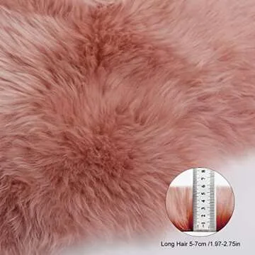 MH MYLUNE HOME Genuine Sheepskin Rug, New Zealand Sheepskin Throw Luxury, Fluffy Sheepskin Carpet Natural, Real Sheepskin Seat/Chair Cover Soft, Sheepskin Runner for Bedroom/Living Room,2X6 Pink