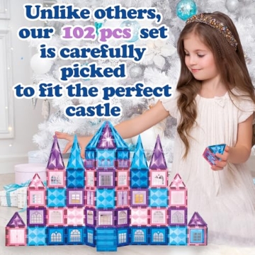 Little Pi 102pcs Frozen Princess Castle Magnetic Tiles