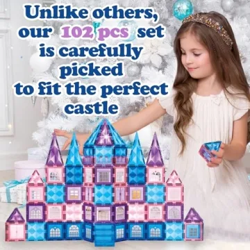 Little Pi 102pcs Frozen Princess Castle Magnetic Tiles