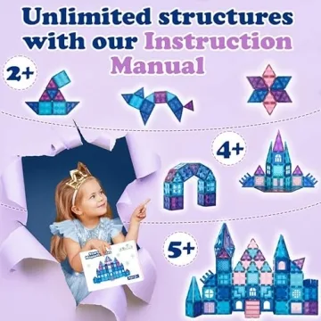 Little Pi 102pcs Frozen Princess Castle Magnetic Tiles