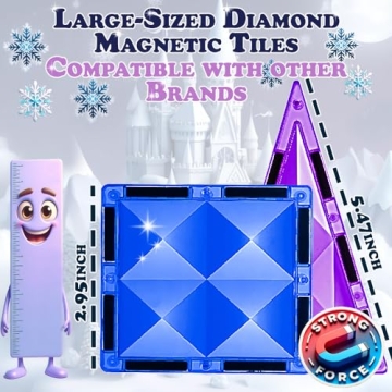 Little Pi 102pcs Frozen Princess Castle Magnetic Tiles